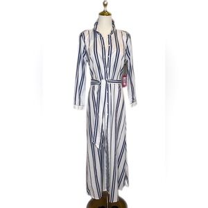 NWT Vince Camuto Striped Shirt Dress . Size XS Blue and White